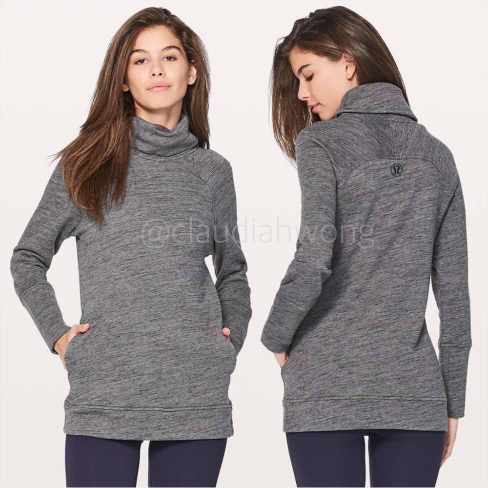 LULULEMON Turtleneck Sweatshirt in Heathered Core Dark Grey